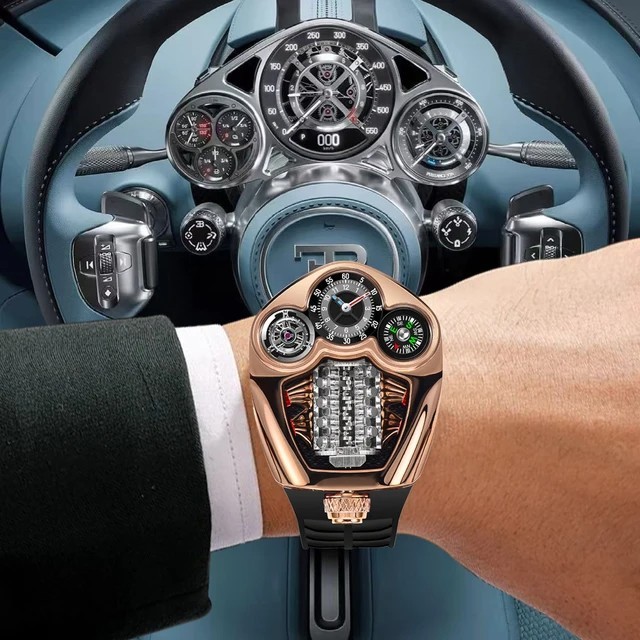 Jacob Engine Series Swiss Quartz 762 Compass Stainless Steel Men’s Watch