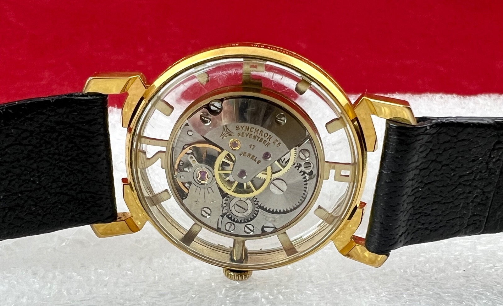 BOREL / SYNCHRON COCKTAIL WATCH BLOOMING FLOWER MYSTERY DIAL, SKELETON 17J SWISS