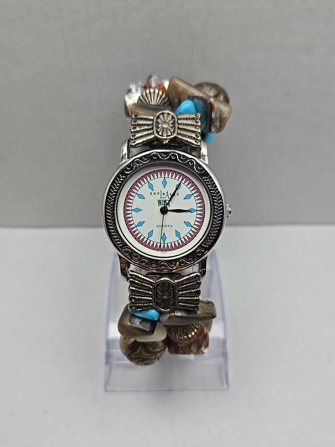 La Express West Quartz Turquoise Southwest Beaded Watch Womens New Battery Boho