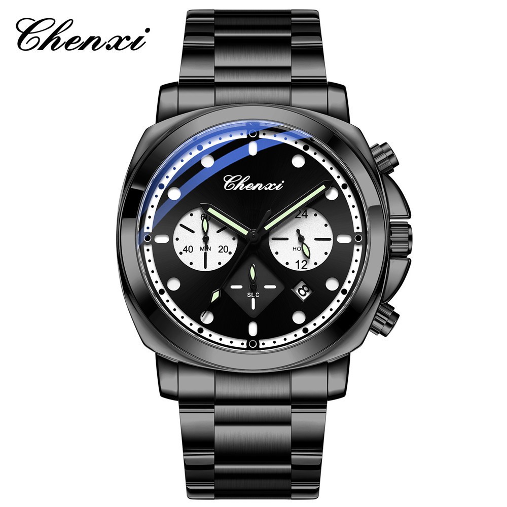 CHENXI Men Quartz Watch Chronograph Wristwatch 24Hours Weekday Boy Sport Watches