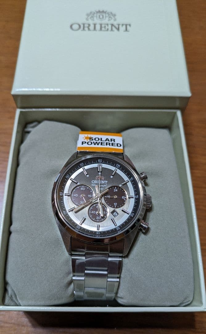 ORIENT solar wristwatch for men in silver