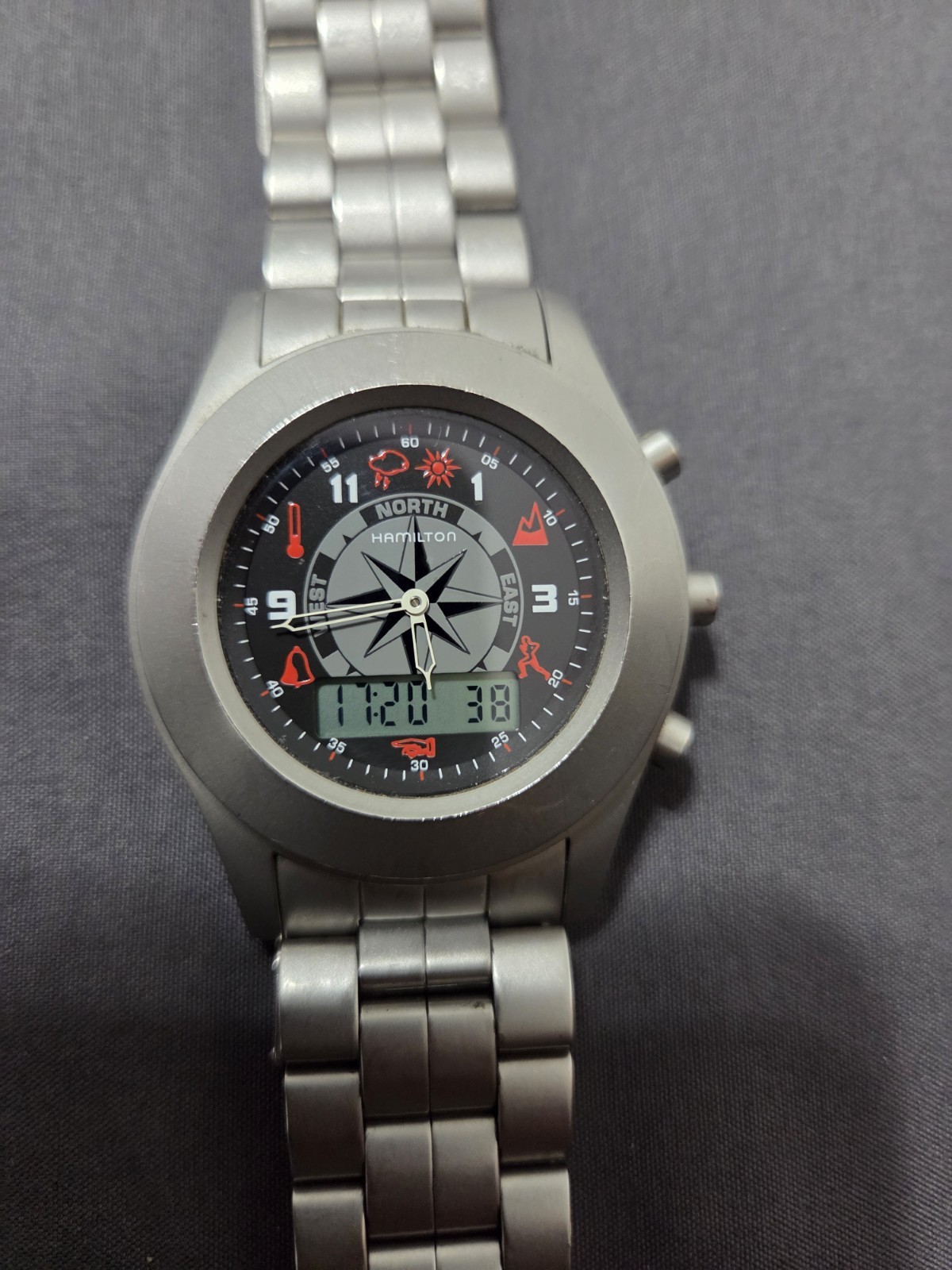 Vintage Hamilton Khaki Multi-Touch Steel Watch H91514133 RUNNING PERFECT