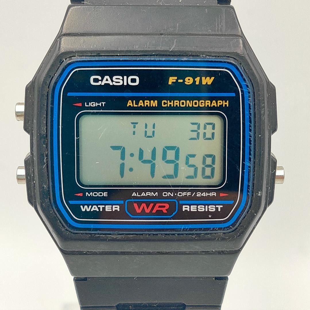 USED Casio F-91W Module 583 Digital Chronograph Watch