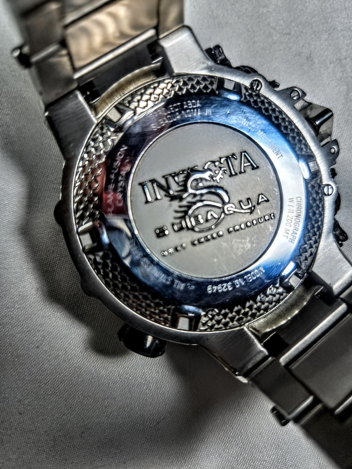 Invicta Subaqua Diver Chronograph Date Quartz 200m Black Dial Steel