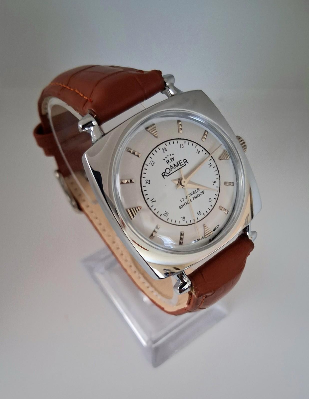 Vintage Roamer Men’s Leather Mechanical Watch RARE