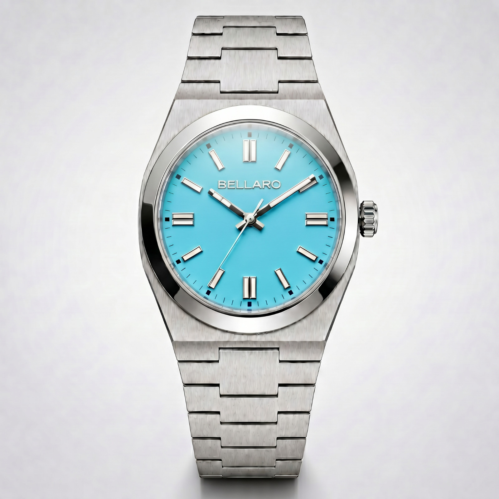 BELLARO Date Watch – Japanese Automatic NH35 – Sapphire Crystal Light Blue Dial