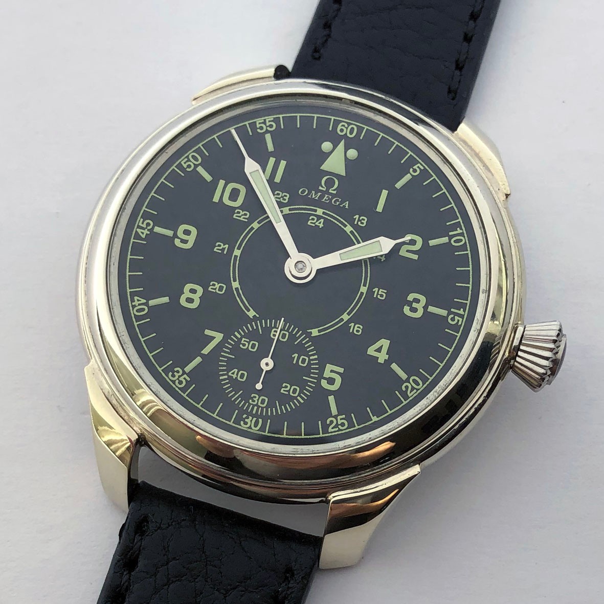 Rare Big Swiss Watch Mechanical Men’s Military Marriage Wristwatch Pilots WW2