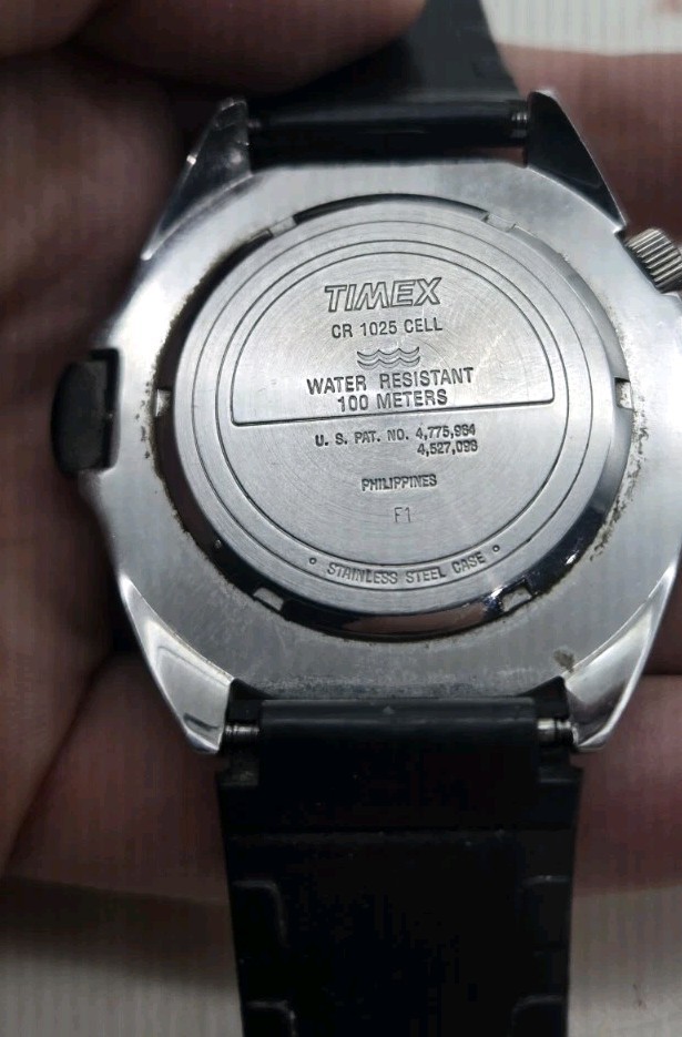 Timex Intrepid Vintage INDIGLO Dive Watch 100M Cream Dial JFK Jr. Style (122)
