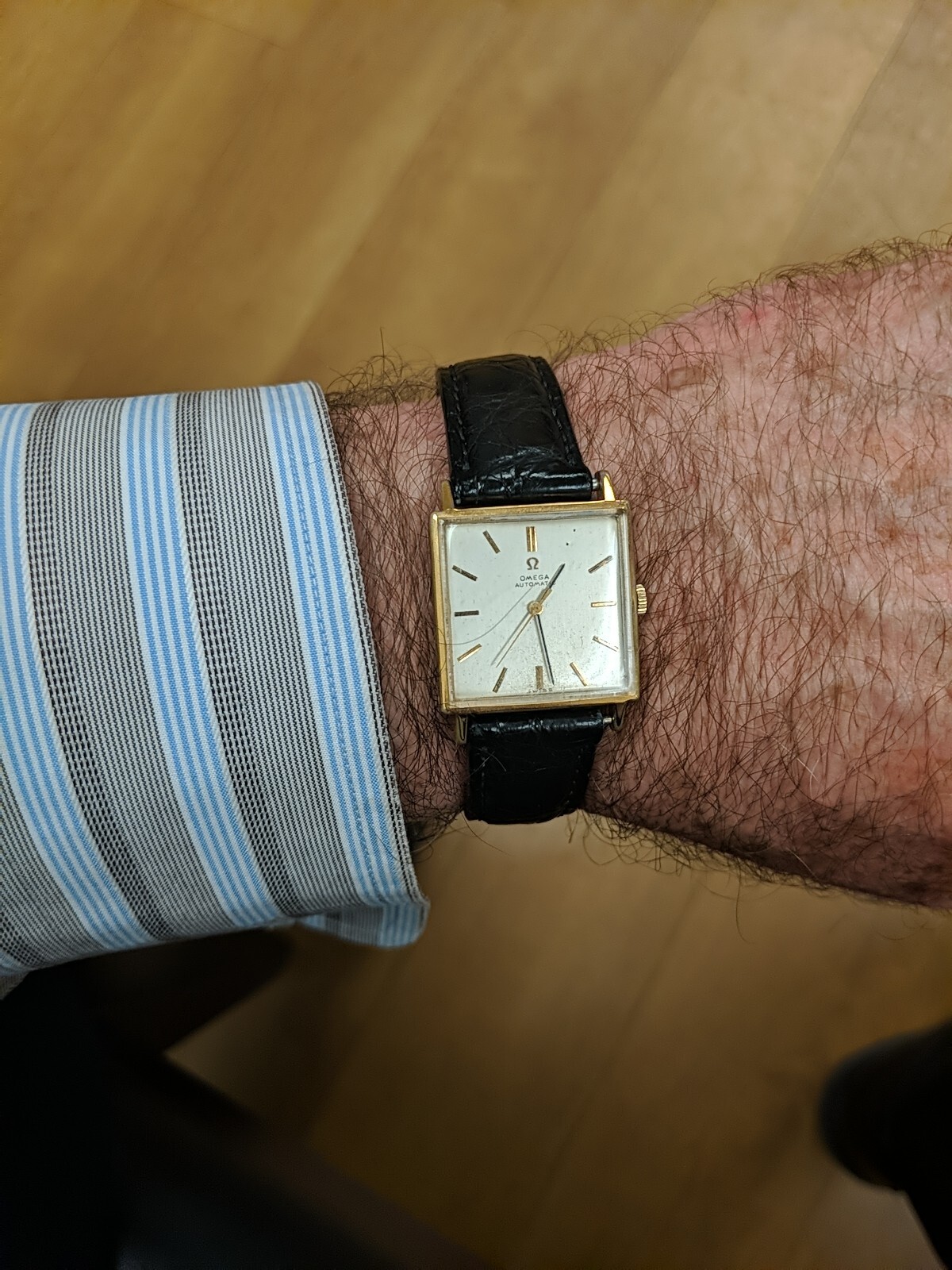 Omega Automatic Vintage Square 161.031 Men 1960-1969 Gold 750 18K Working Great