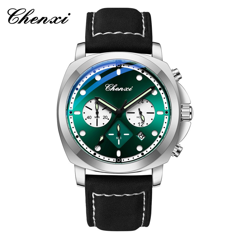 CHENXI Men Quartz Watch Chronograph Wristwatch 24Hours Weekday Boy Sport Watches
