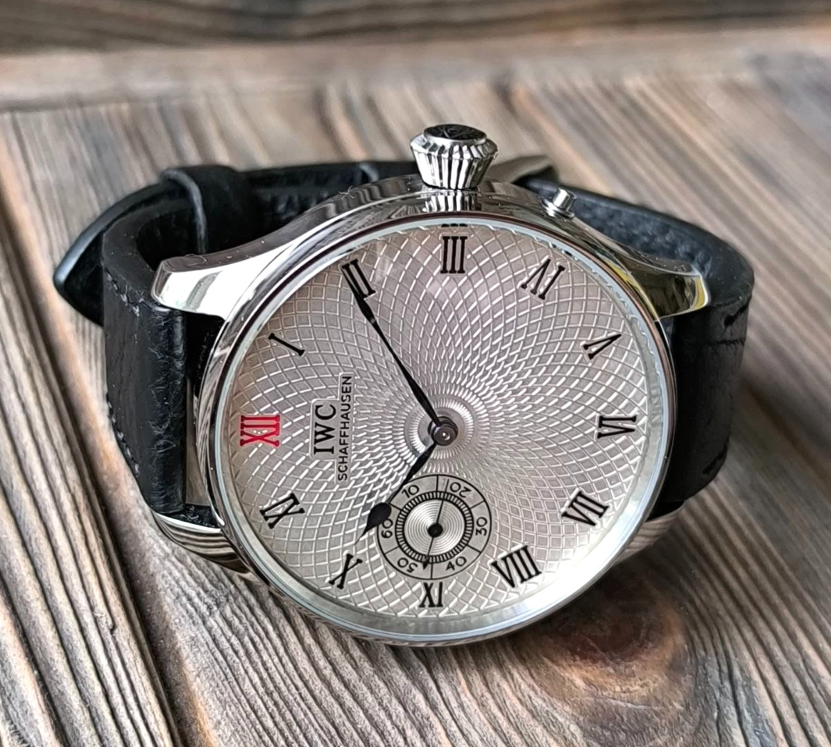 Marriage Watch With Original Pocket Movement, Custom Guilloche Dial 1900s, 48mm