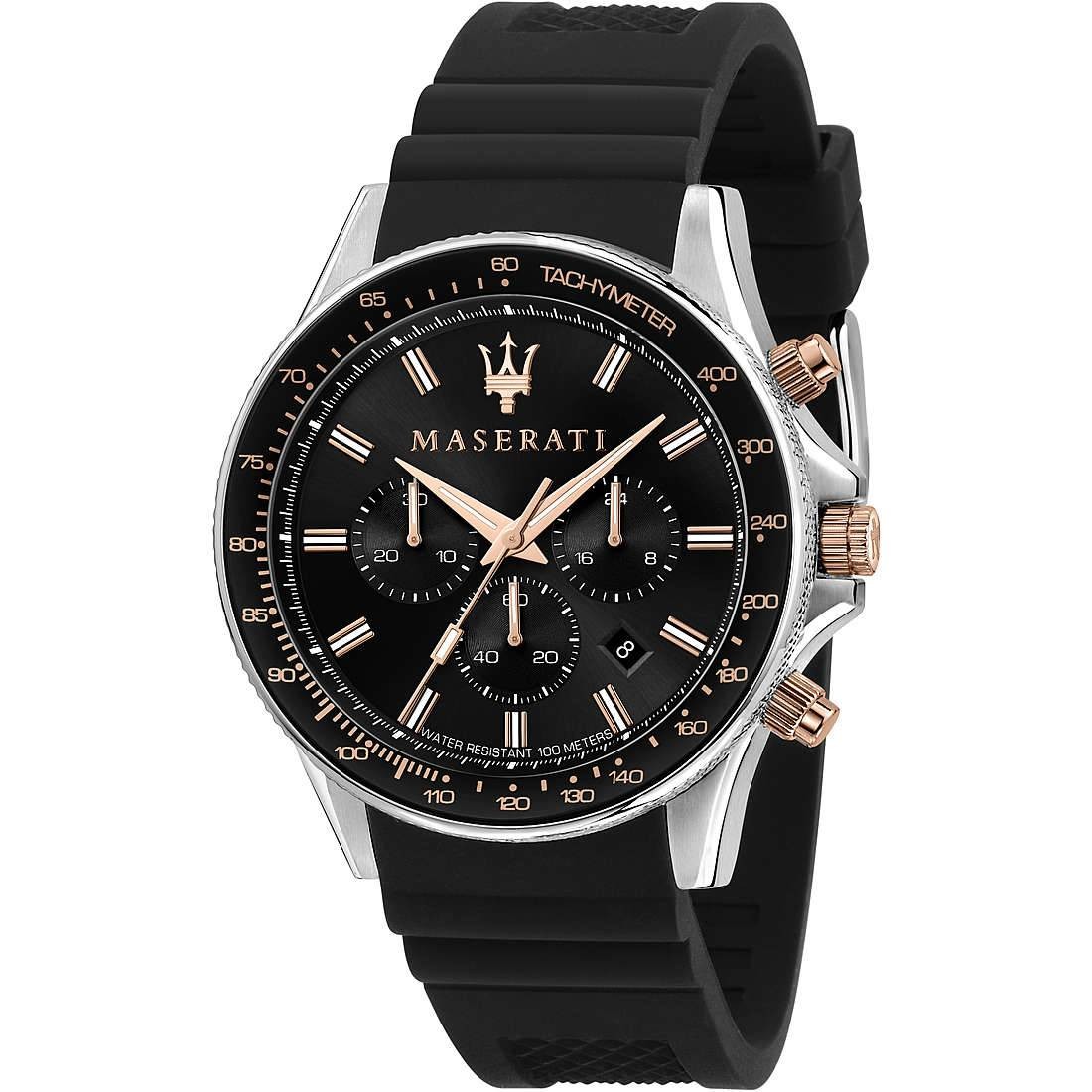 Maserati Chronograph Challenge Men’s Watch R8871640002 Black Silicone Watch 44mm