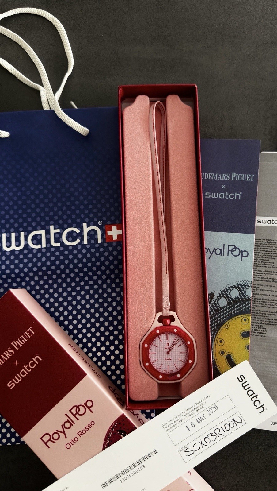 Swatch x AP Royal Pop OTTO ROSSO In Hand NEW With Receipt Warranty Card