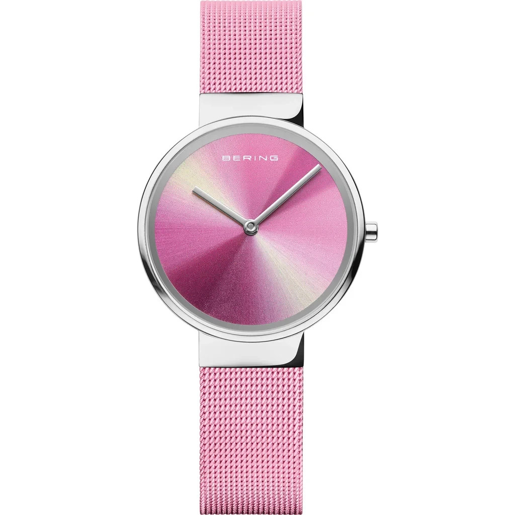Bering Classic Women’s Pink Dial Quartz Milanese Mesh Watch 19031-999 MSRP -$199