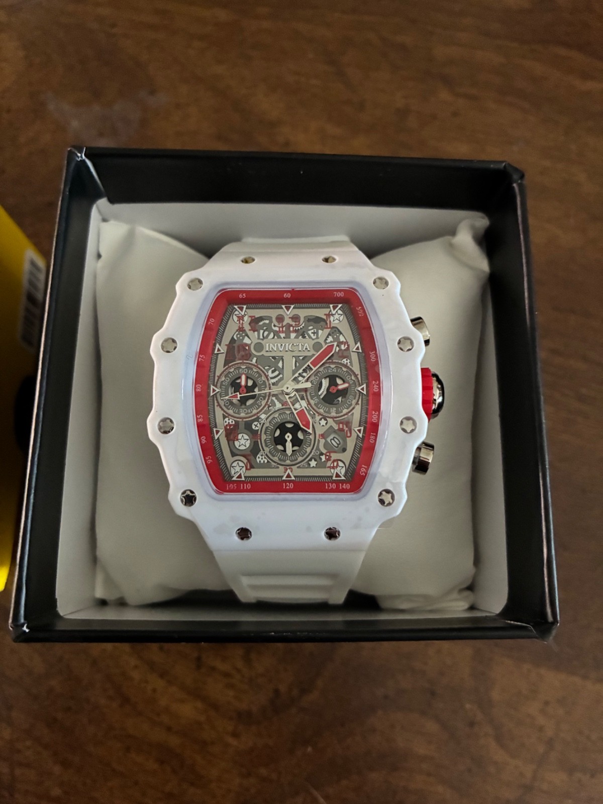 Invicta Racing Edition Model 69738 White/Red Skeleton Chronograph