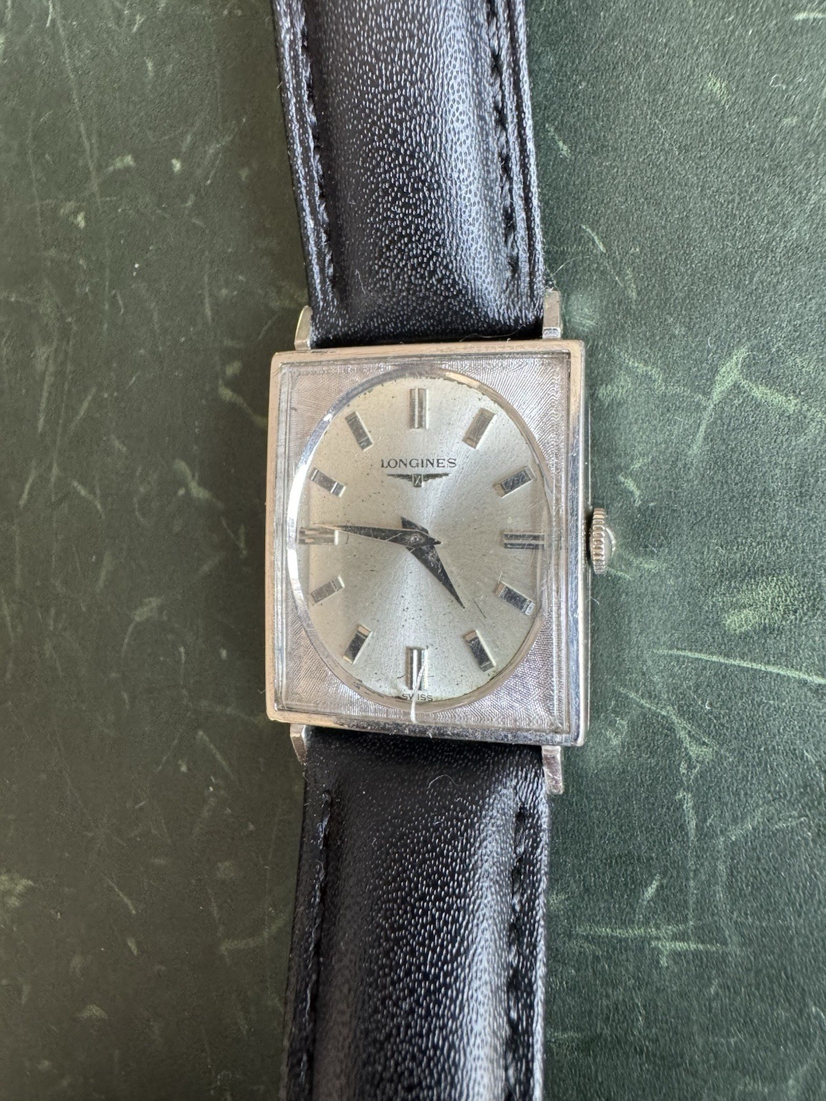 Longines Art Deco 1960s Tank Watch Gold Filled Silver Dial Runs Well Manual Wind