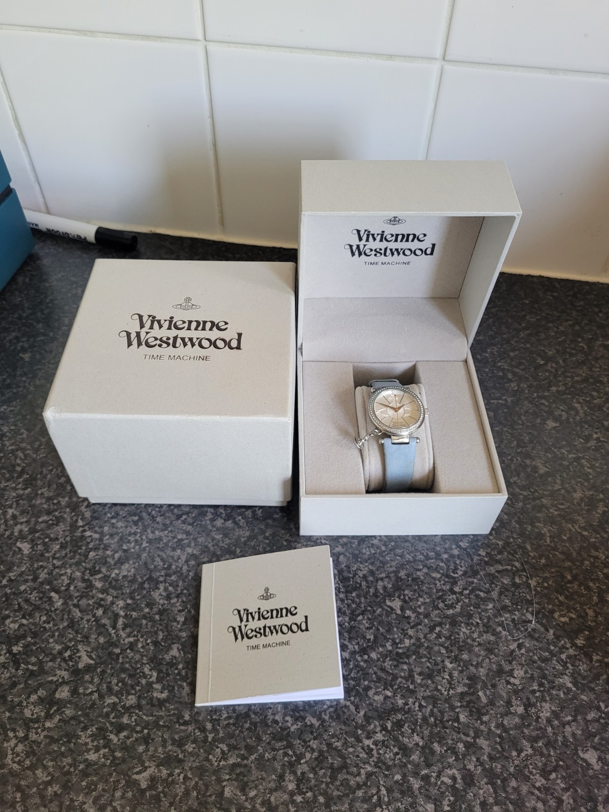 Vivienne Westwood VV006BLBL Ladies Orb Blue Pastelle Genuine leather Watch