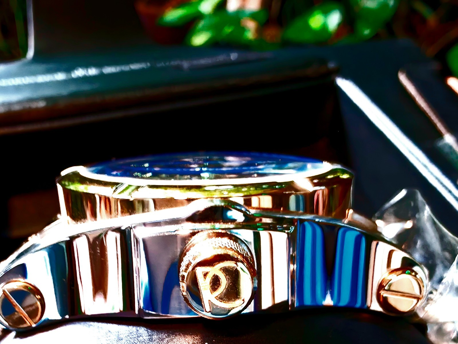 RENATO T-REX SWISS HAND MADE TIMEPIECE ETA2824 AUTO TWO TONE 18KT* GOLD SAPPHIRE