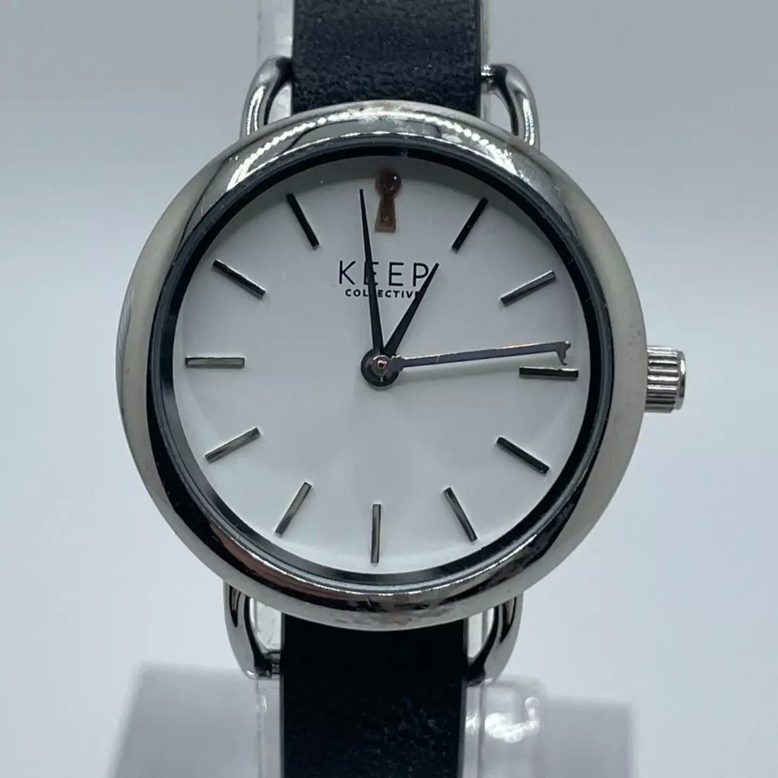 KEEP Collective Watch Womens 27mm Case One Piece Black Strap Quartz Three Hands