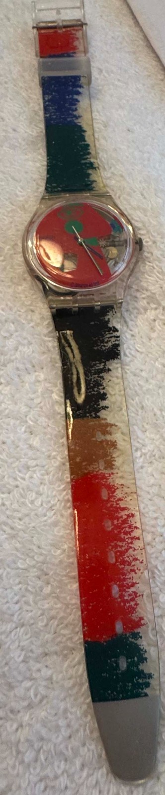 SWATCH ‘Color Scribbler’ GK249 1996 by Artist Kveta Pacovská with New Battery