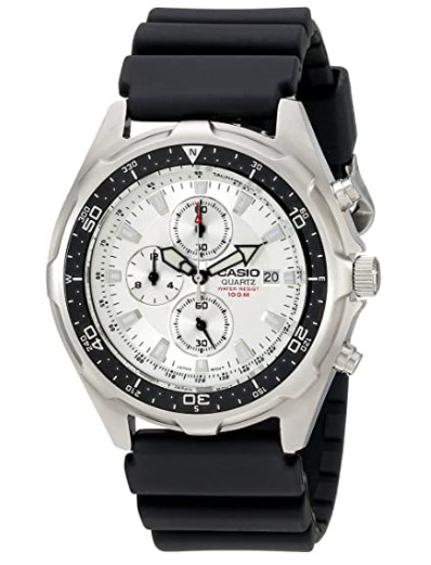 CASIO AMW330-7AV Men’s Black Diver Inspired Stainless Steel Wristwatch preowned
