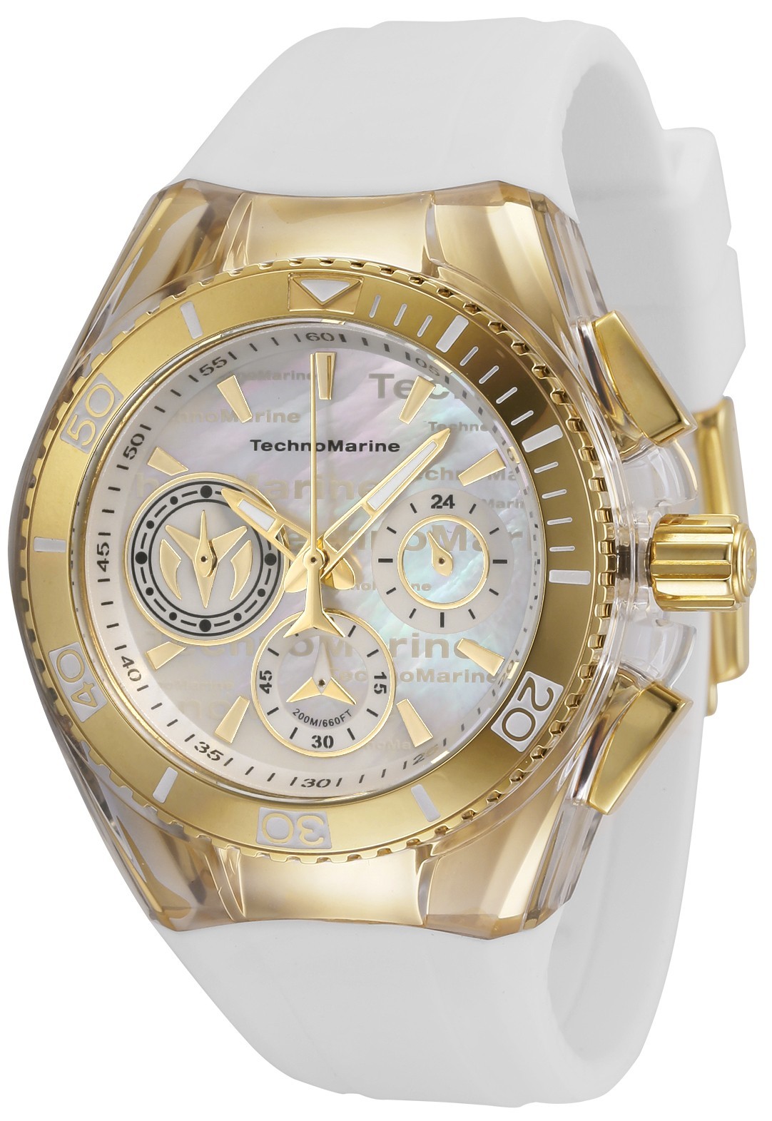 TechnoMarine Women’s TM-120028 Cruise California 40mm Gold w Silver & White Dial