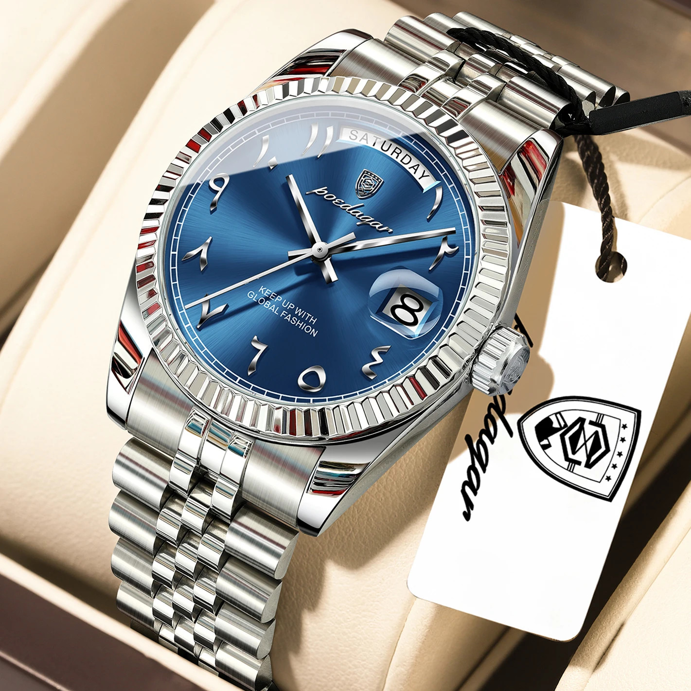 Men’s Luxury Military Quartz Watch Stainless Steel Waterproof Date Sports Watch