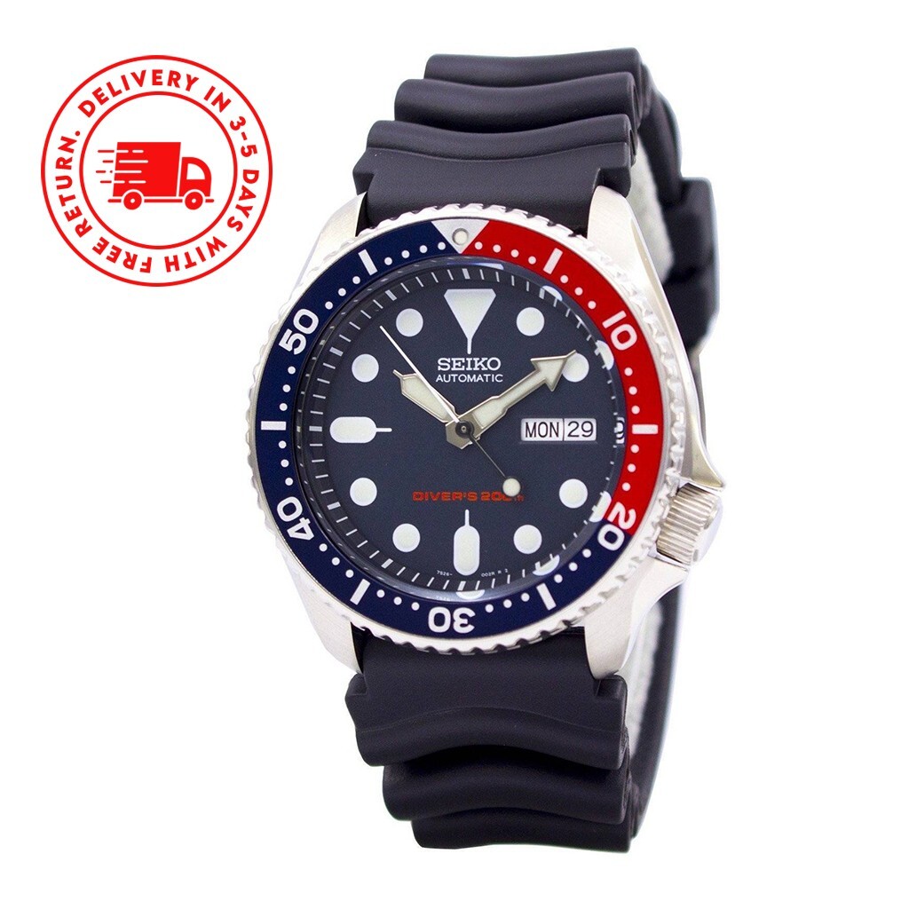 Seiko Automatic Diver’s Blue Dial Black Band SKX SKX009K1 Men’s Watch Case 42mm