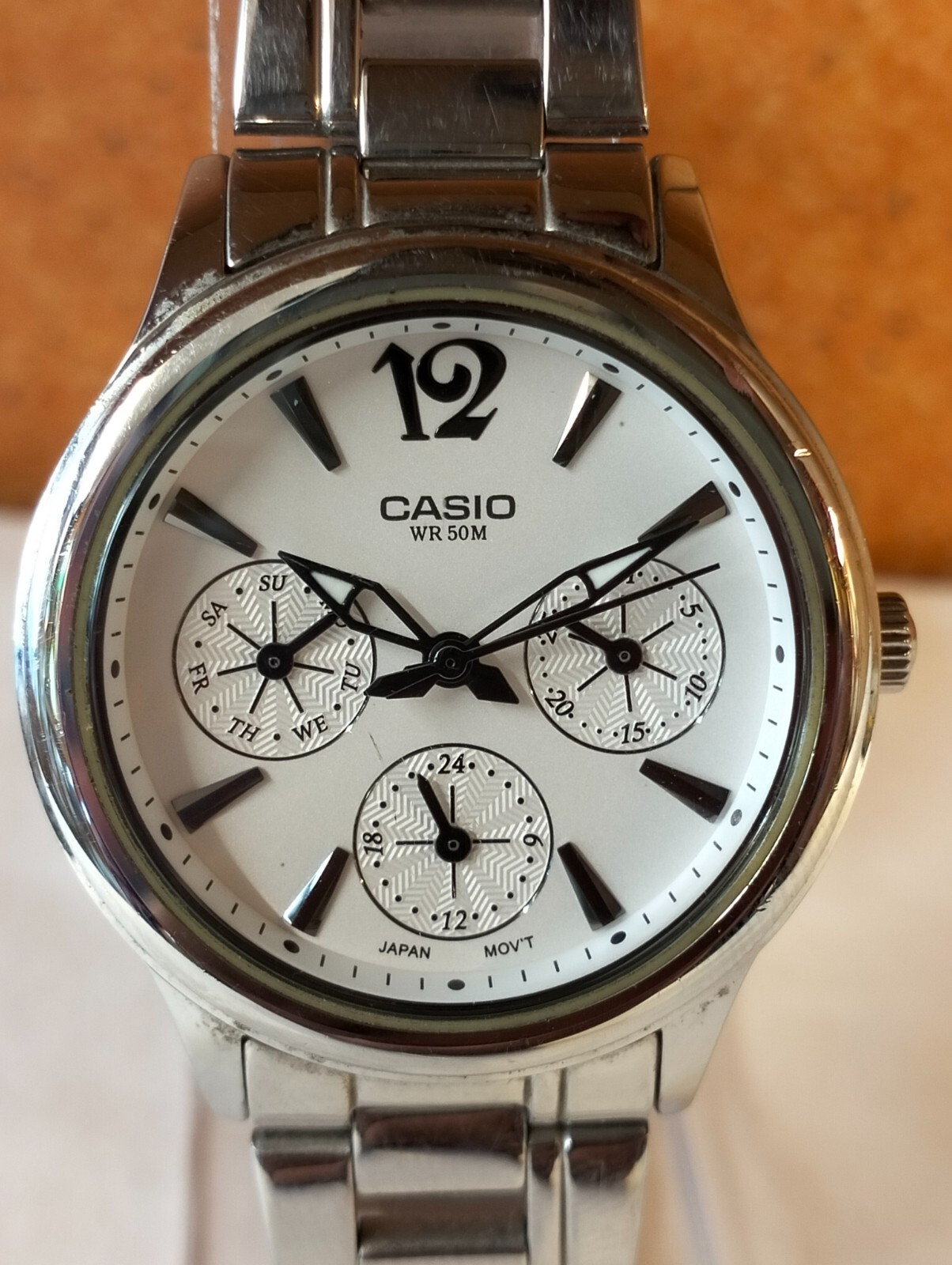MULTIFUNCTION QUARTZ WHITE DIAL LTP-2085 JAPAN WOMEN’S FULL WORK ALL ORG.