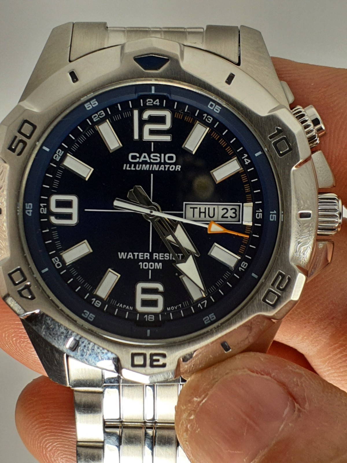 CASIO ILLUMINATOR MTD-1082 REFRESHED 24-HOUR DAY/DATE MEN’S WATCH NEW BATTERIES