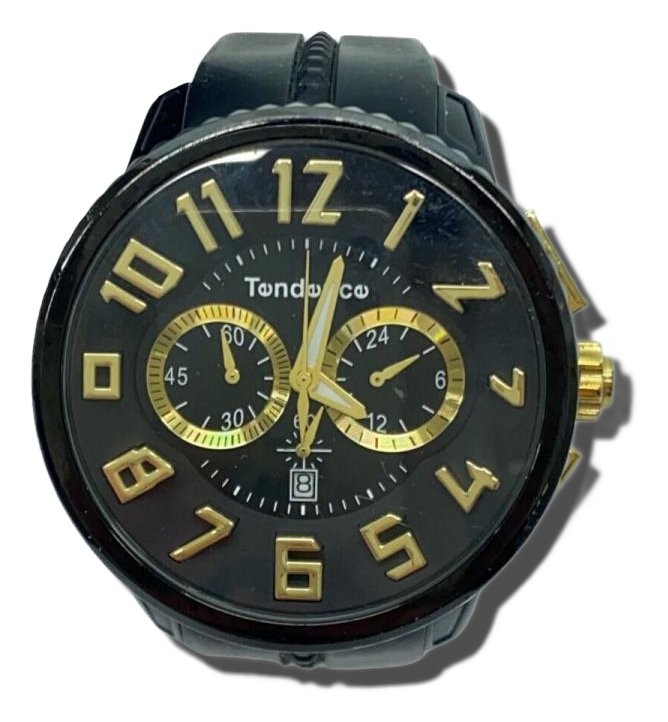 Tendence GULLIVER ROUND Watch Black TG460011 Authentic Men H:1.89” W:1.89” 4593