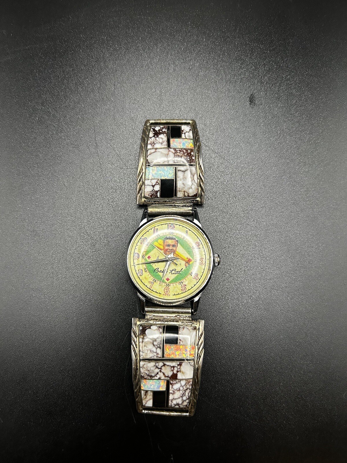 Babe Ruth Signed R. Francisco Sterling Opal Onyx Jasper Watch
