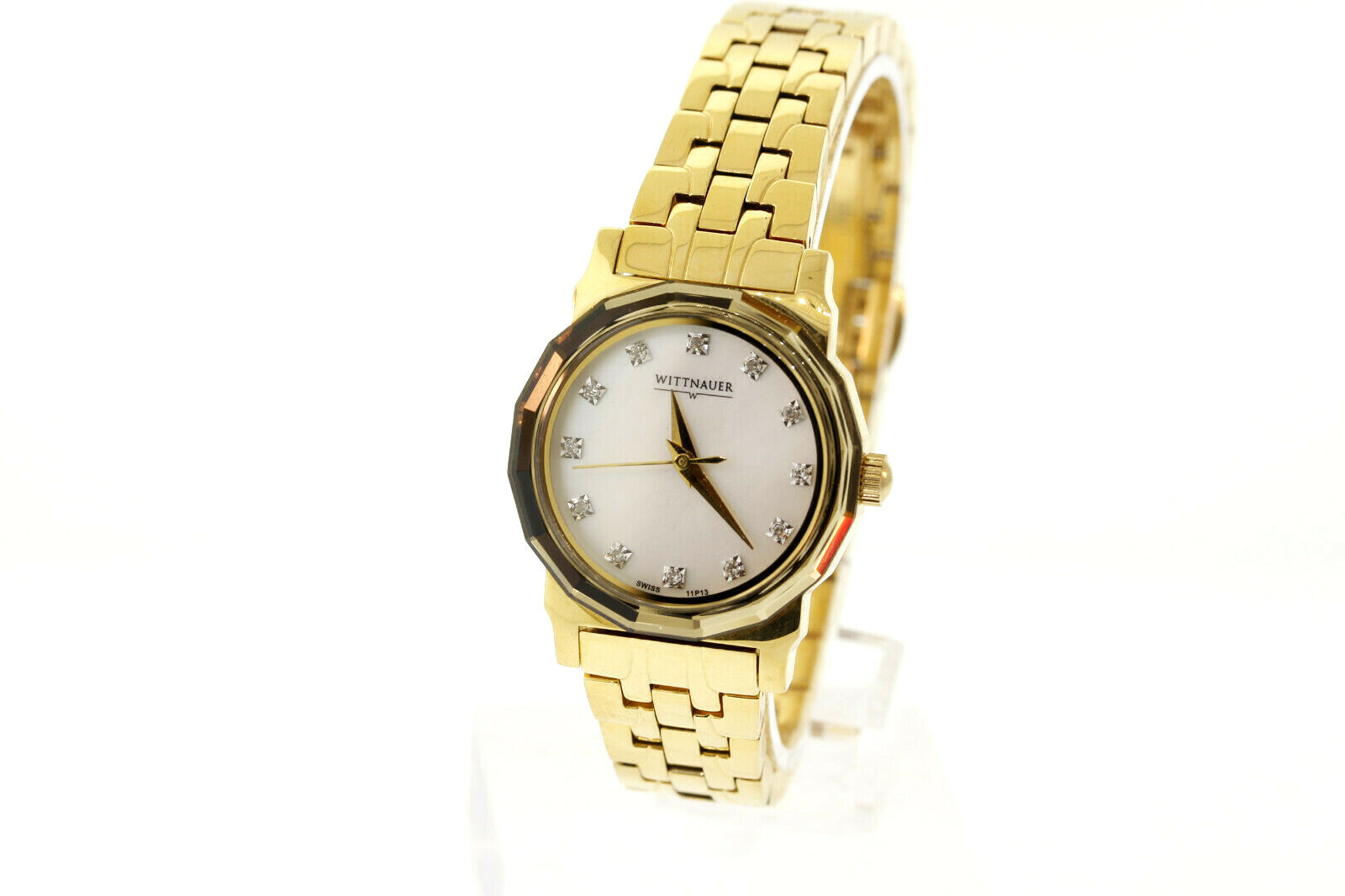 Ladies Wittnauer 11P13 Winter Garden Gold-Tone Stainless Diamond Accent Watch
