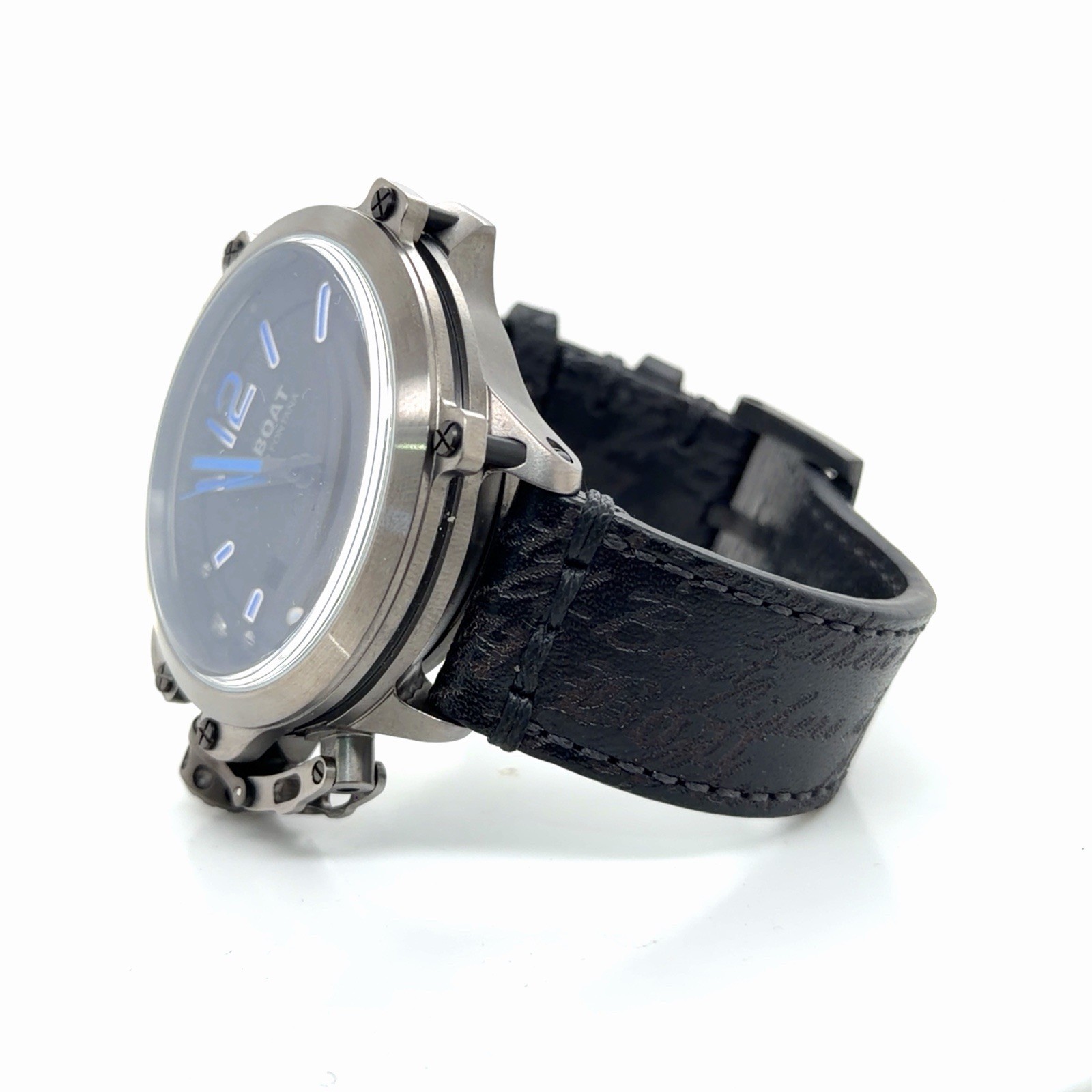 U-Boat Capsule 50mm Automatic PVD BK BL UB8806 Black Dial, Steel, Leather