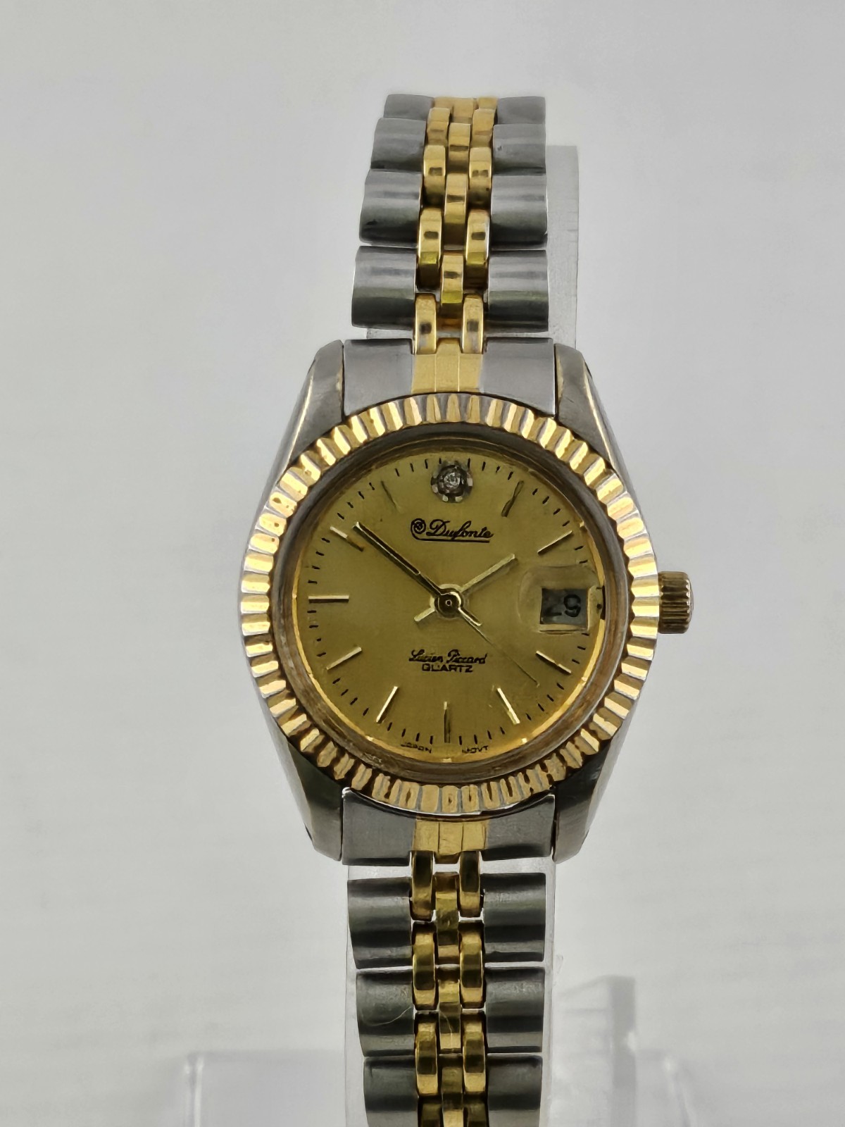 Ladies Lucien Piccard Dufonte Presidential Style Fluted Bezel Quartz Watch Runs