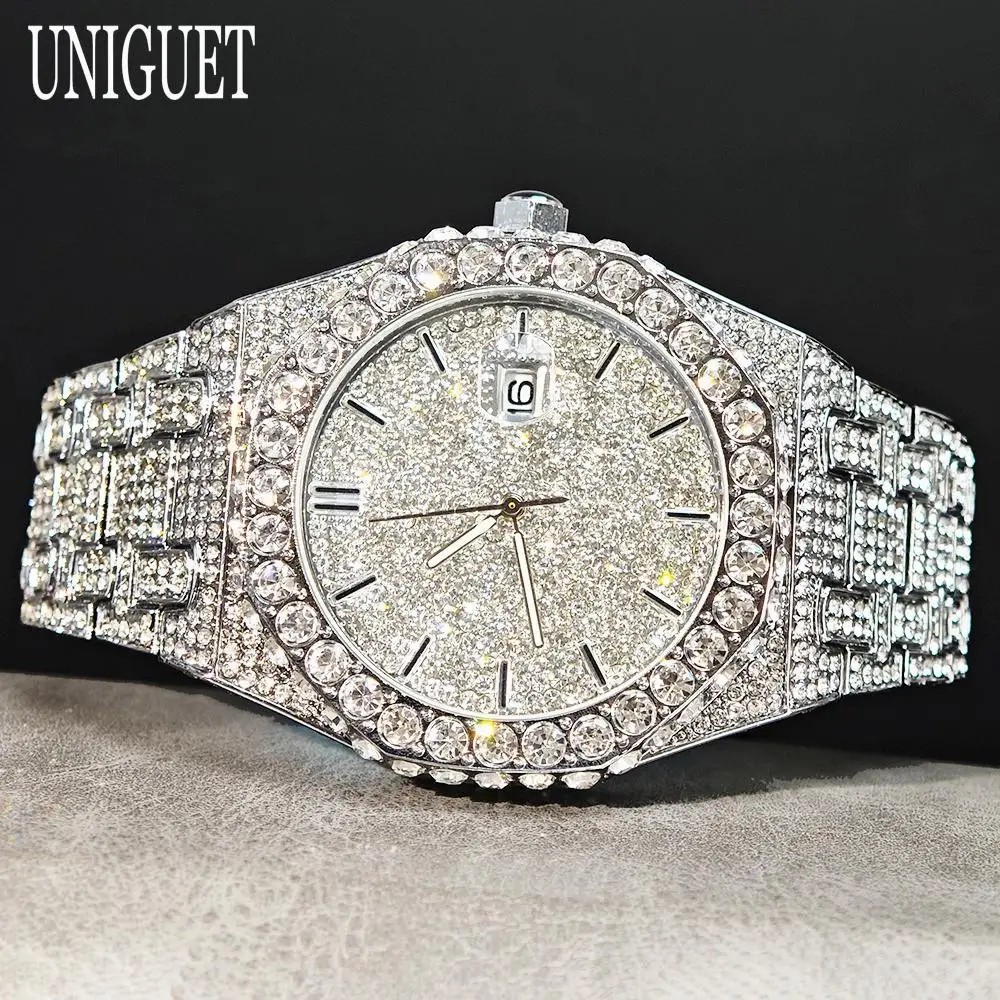 BRAND NEW 2025 Mens ICED OUT MOISSANITE/DIAMOND SIMULATED luxury Watch