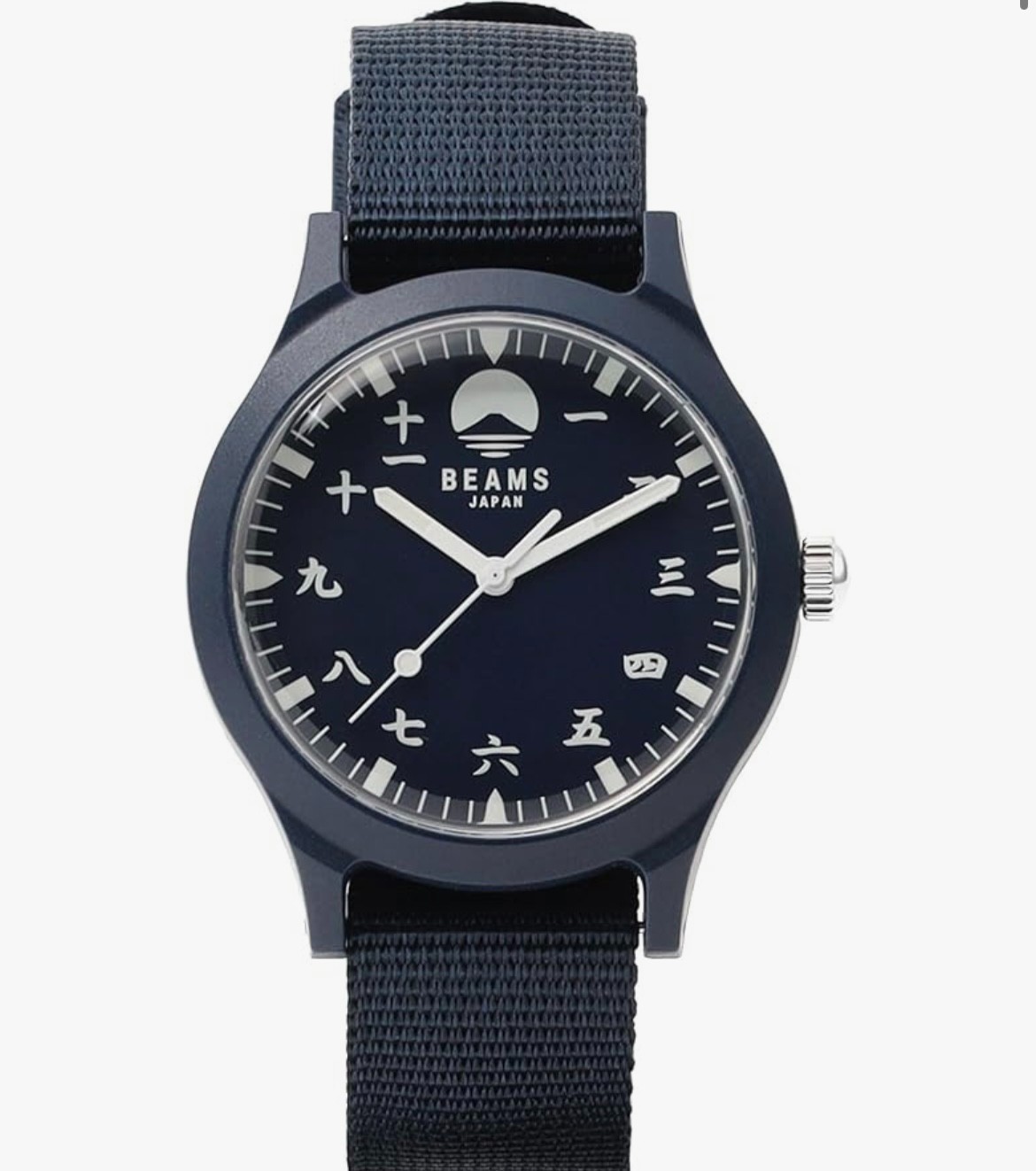 BEAMS Original Watch Kanji Mt Fuji Dial Quartz Wristwatch Made In Japan Limited