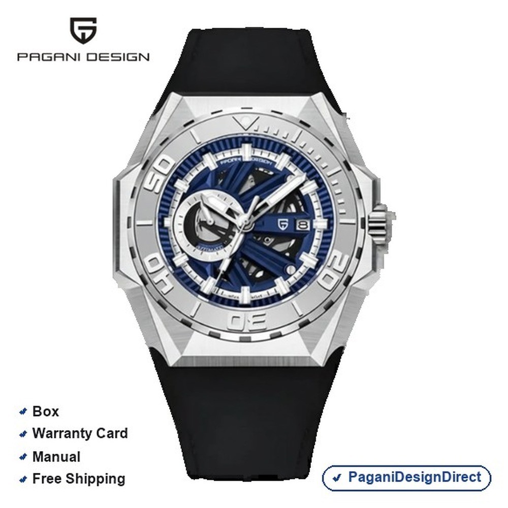 Pagani Design PD-YS007 Blue Skeleton Rubber Automatic Men’s Watch
