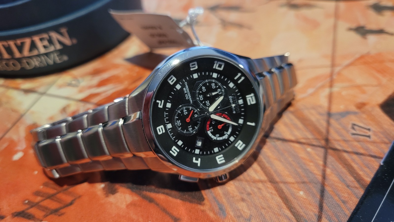 Citizen Eco-Drive AT0900-54F – Never Worn – with box, holder, and papers.