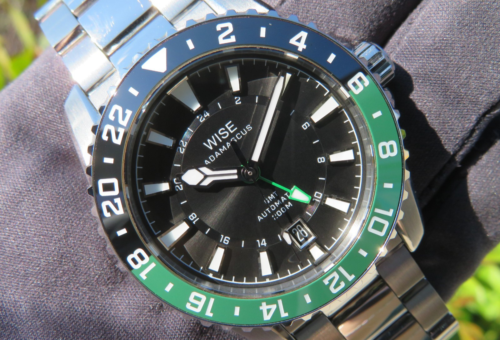 2024 WISE Adamascus ADX140 Men’s 40mm Stainless Steel Automatic GMT Wristwatch