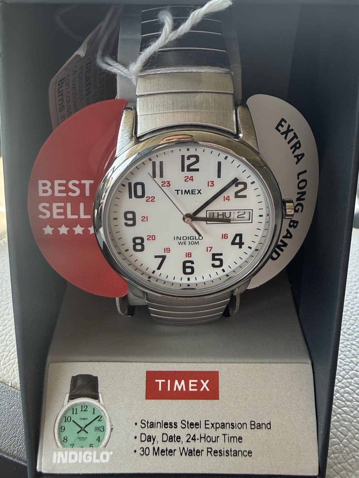 Timex Easy Reader Day Date – 35mm Expansion Band with Indiglo – New in box