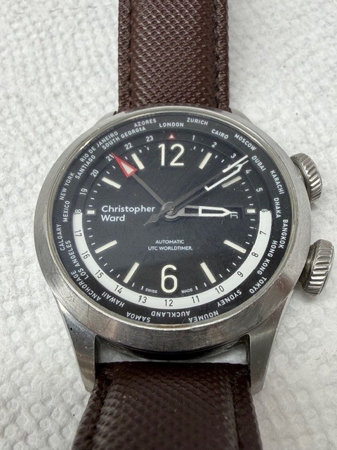 Christopher Ward Automatic C8 UTC Worldtimer C844GMT Sold As Pictured