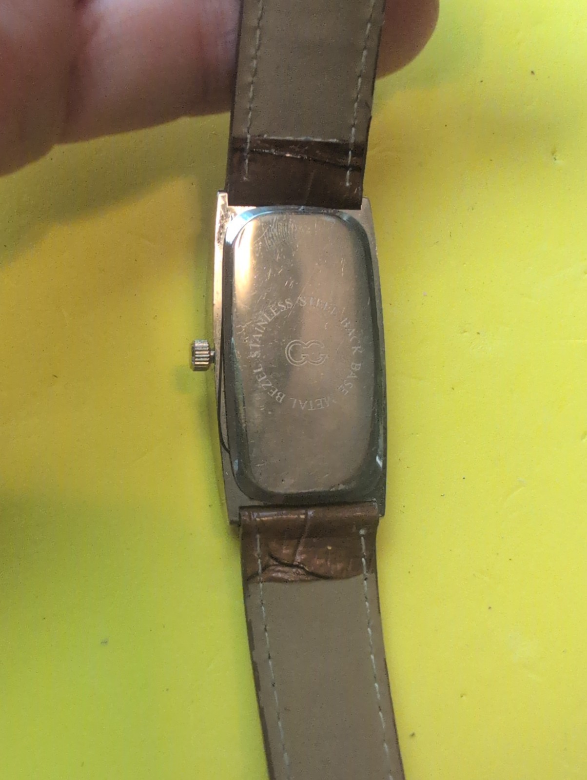 Charming Charlie Watch Silver Toned Rectangular White Face Black Buckle Band