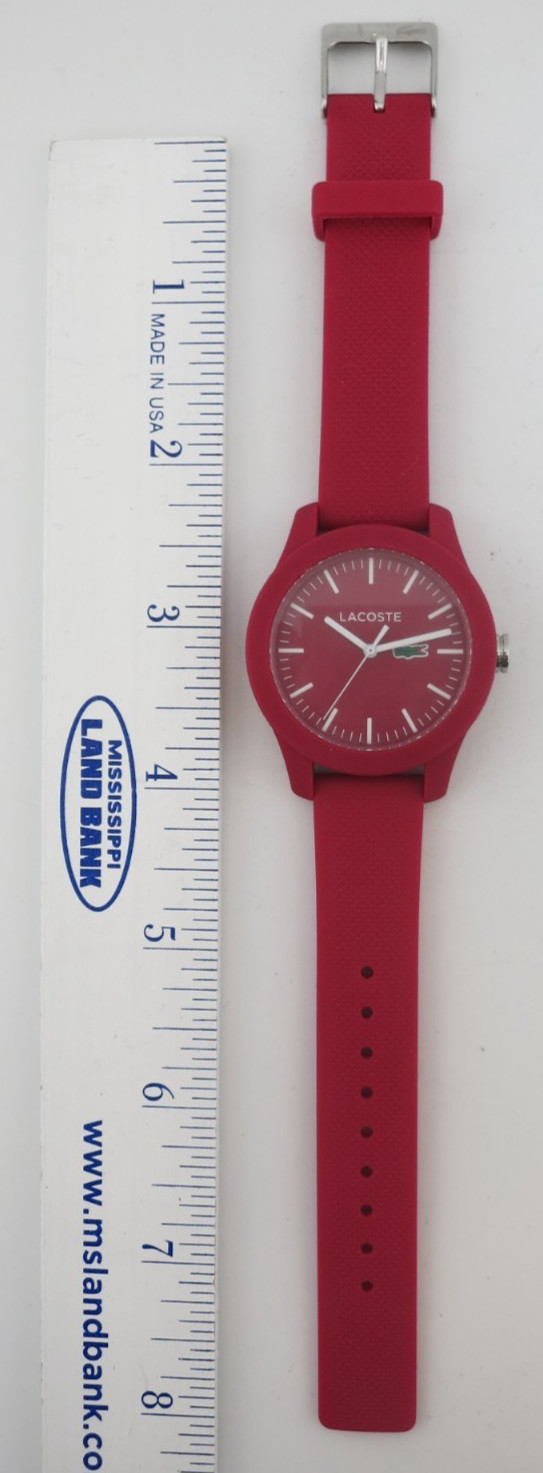Lacoste 12.12 Cranberry Pink Ladies Quartz Watch – 2000957 – New Battery