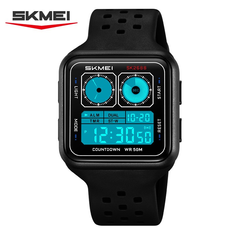 SKMEI Men Digital Watch Countdown Electronic Wristwatch Student Boys Alarm Watch