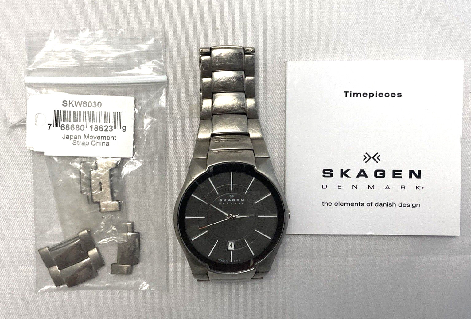 RARE DC’d Skagen SKW6030 Titanium Watch – Discontinued Analog Wristwatch w/ Date