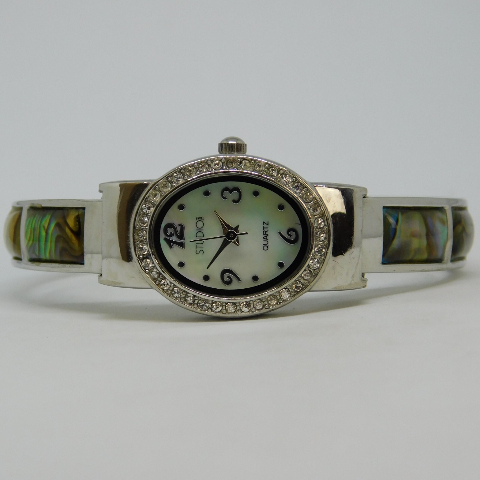 STUDIO TIME STD911T Mother of Pearl Inlay Women’s Watch Sz. 6 1/4″ New Battery