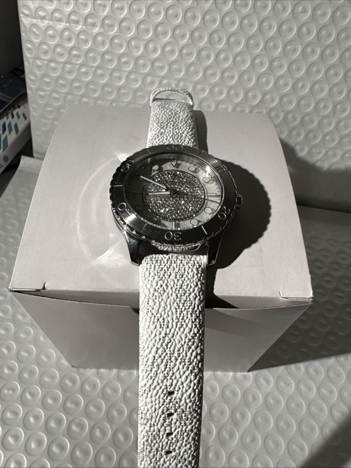 Michael Kors MK6998 Women’s Runway Pavé Silver-Tone Logo Band Watch 40mm