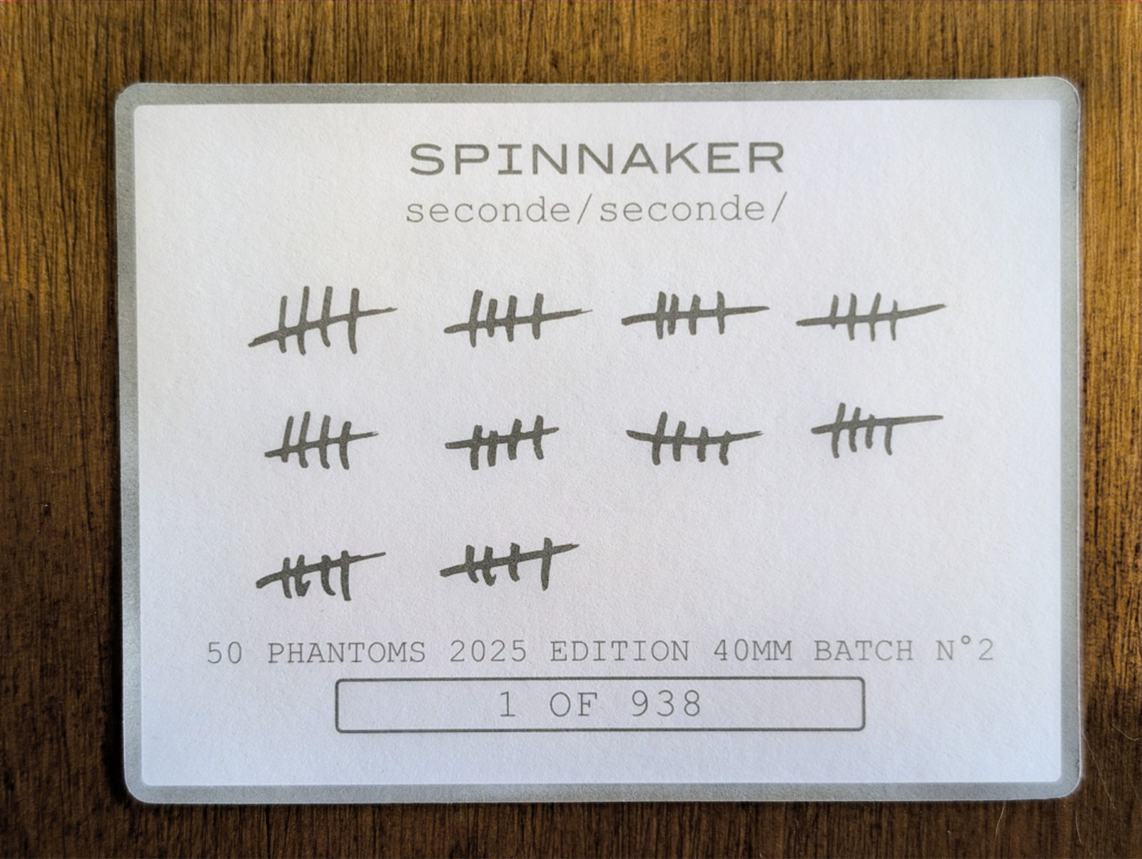 Spinnaker 50 Phantoms seconde/seconde/ 40mm 2025 Edition – Batch No.2 (1/938)