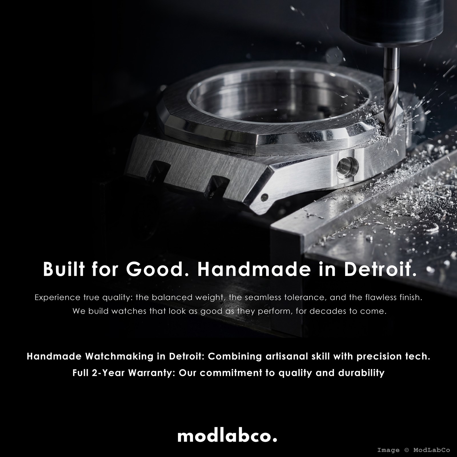 MLC-311 modlab company BESPOKE Octagonal White Dial Rose Gold Rubber 42mm Watch